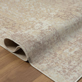 8' x 10' Beige Medallion Washable Non Skid Area Rug